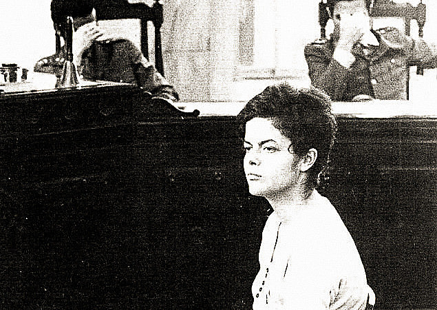 Dilma Rousseff durante auditoria militar em 1970. Foto: Arquivo Nacional da Comissão da Verdade